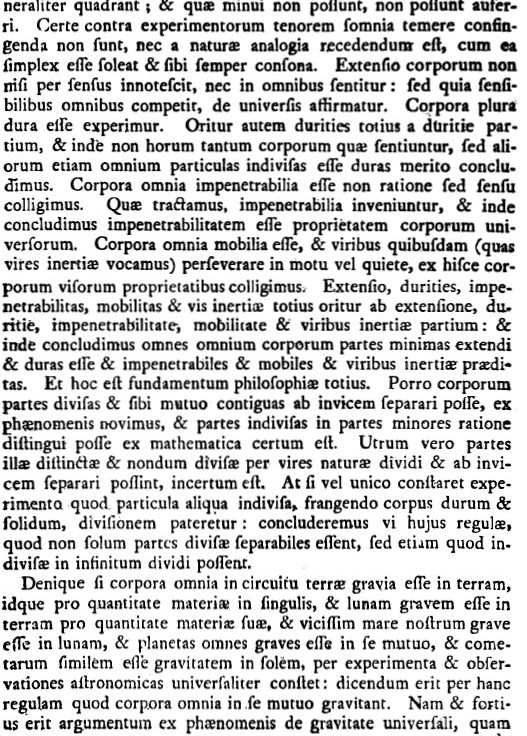 Newton Regulae Philosophandi III continued